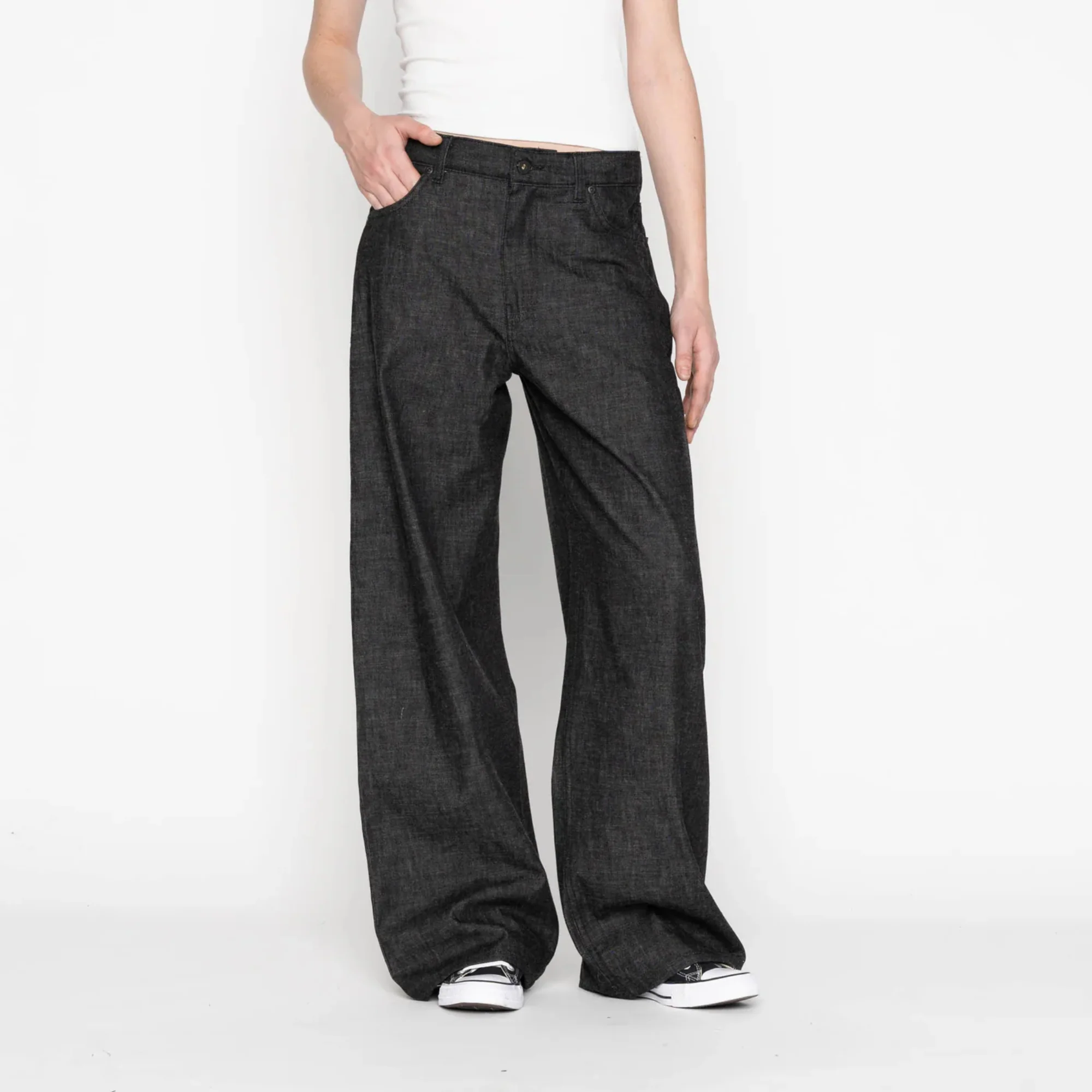 Wide Wild West Lightweight Denim (Black) - Image 2