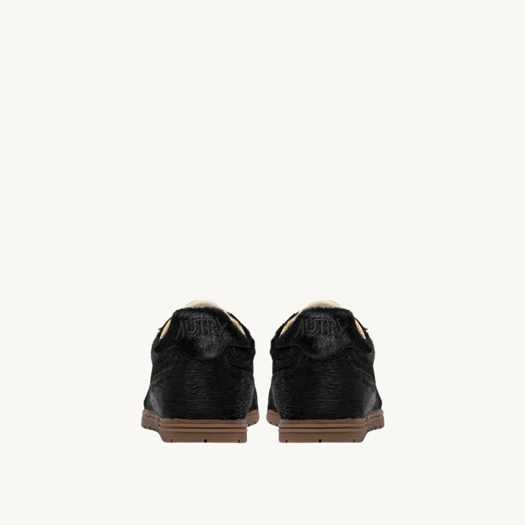 Windspin Low Sneaker (Black + Ivory Pony Skin) - Image 4