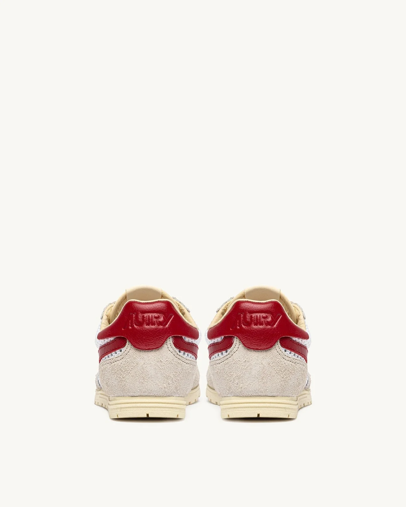 Windspin Low Sneaker (White + Red Knit Suede + Leather) - Image 3