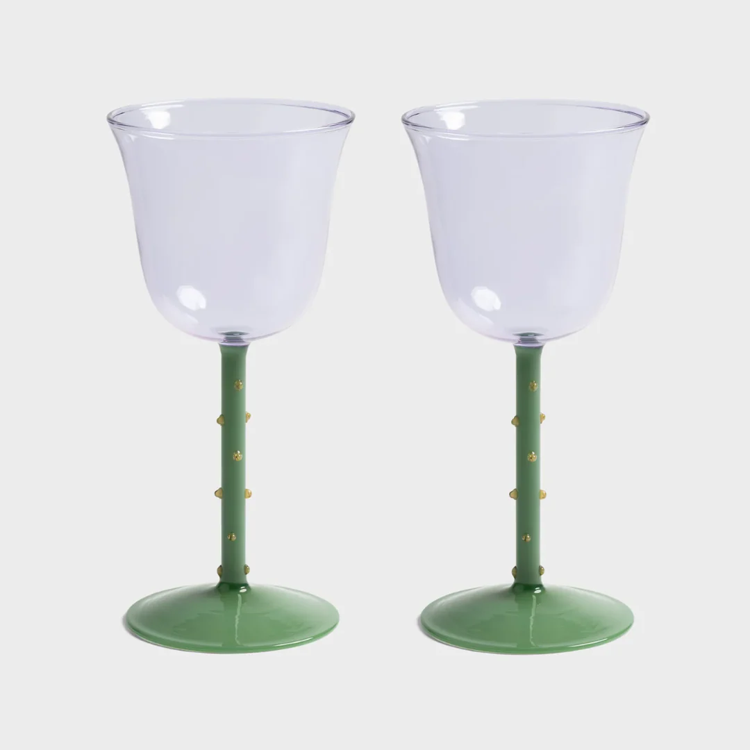 Wine Glasses | Set of 2 (Dot Purple)