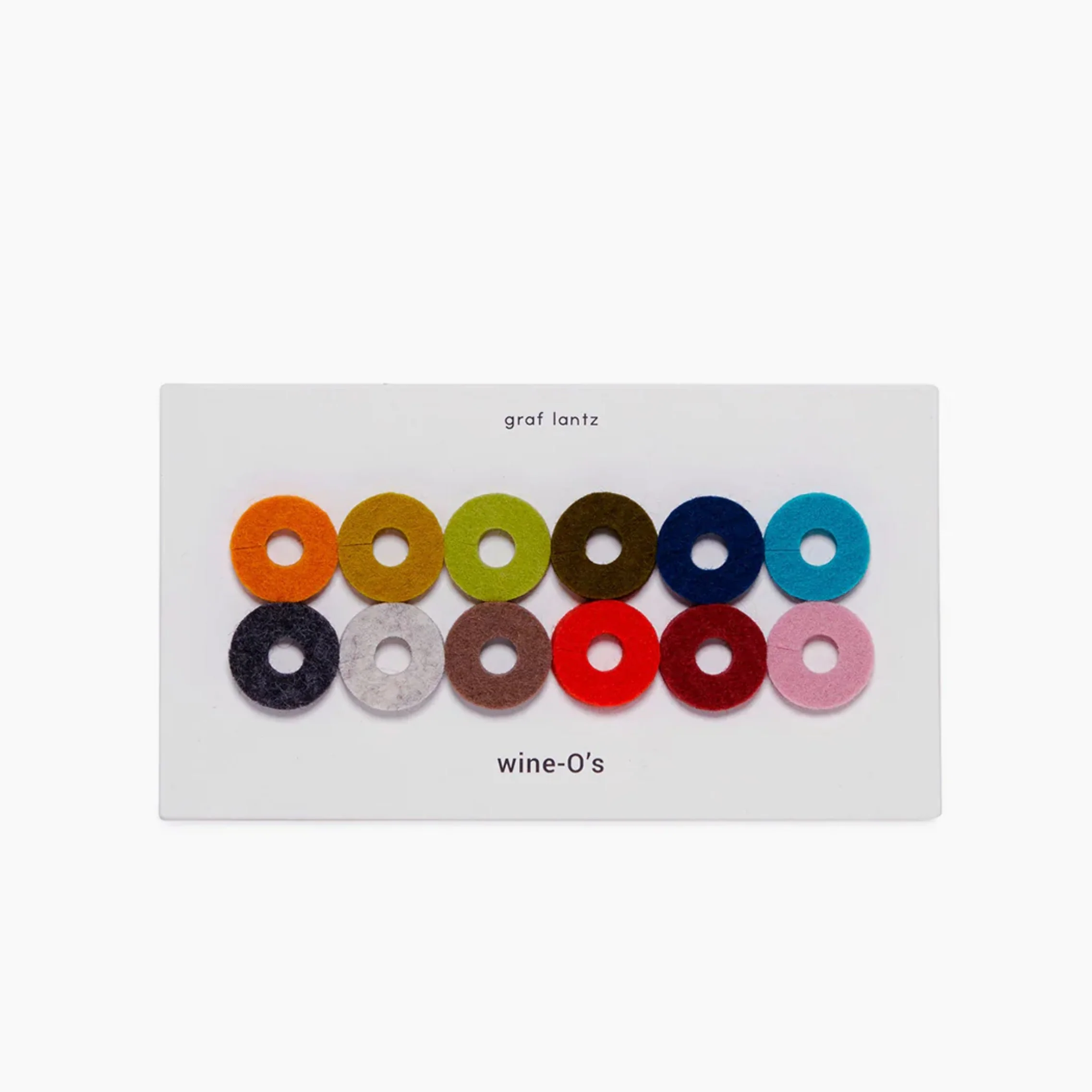 Wine-O's Merino Wool Felt Round Wine Markers (Midcentury)