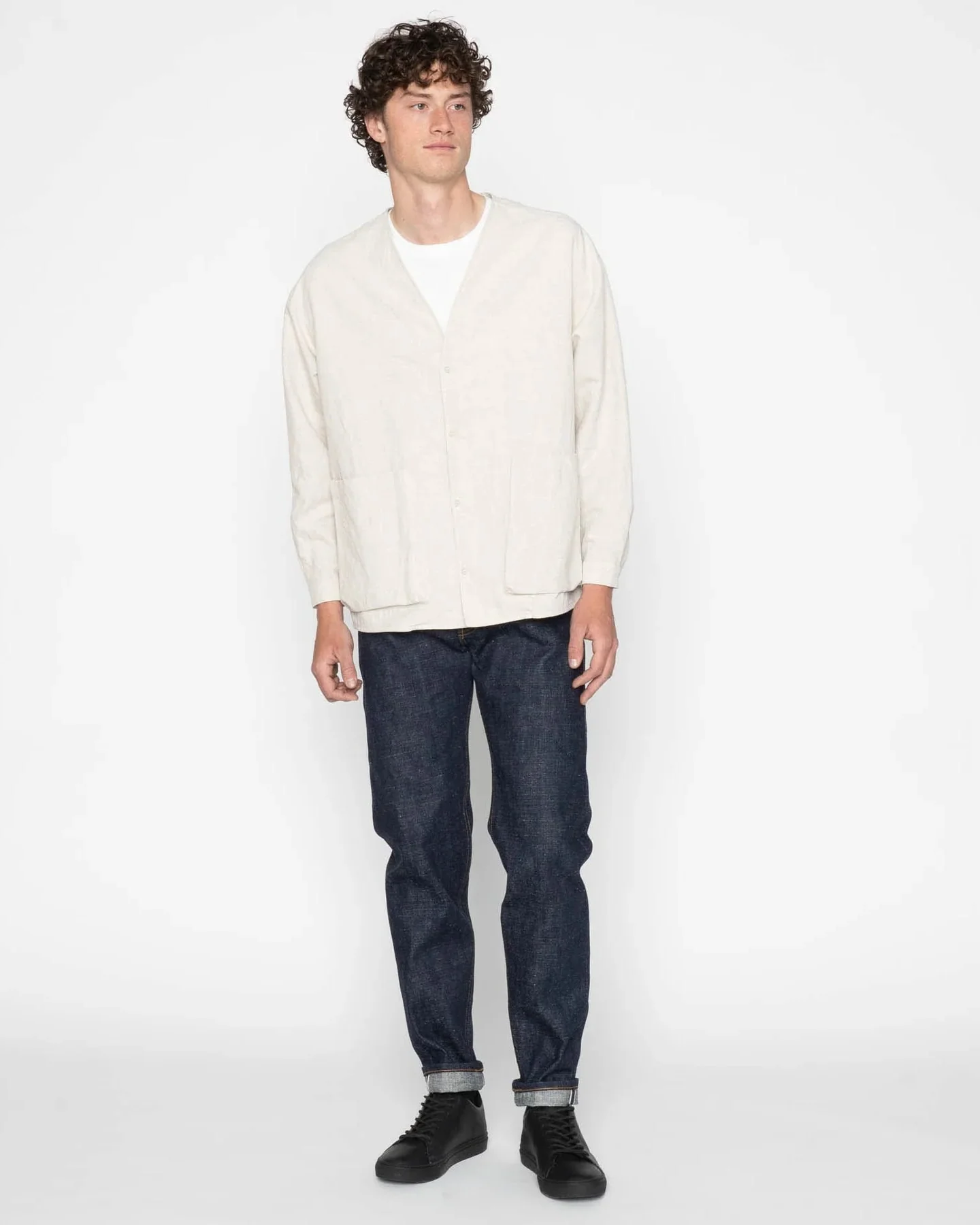 Wise Guy Shirt Linen Blend Denim (Ecru)