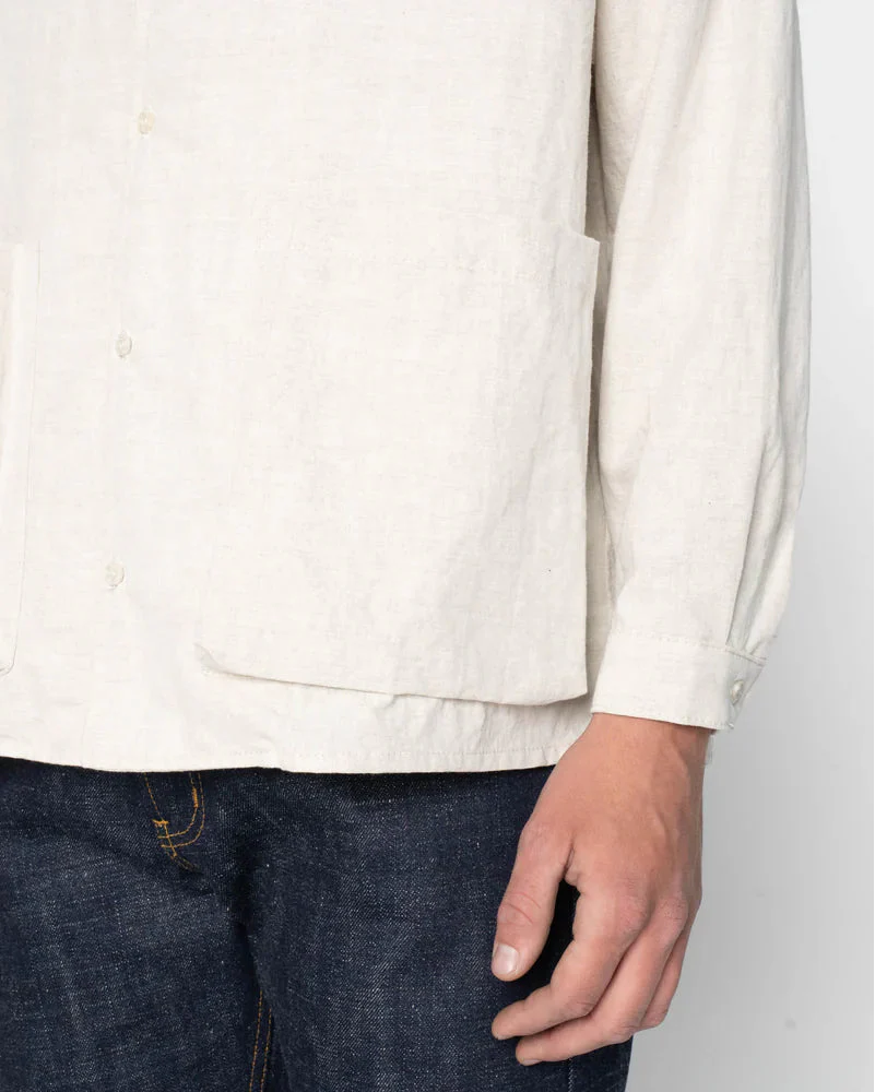 Wise Guy Shirt Linen Blend Denim (Ecru) - Image 5