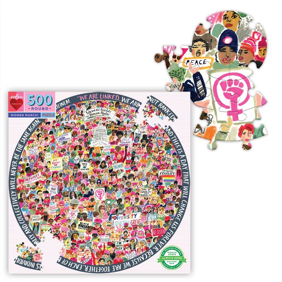 Women March! 500 Piece Round Puzzle - Image 2