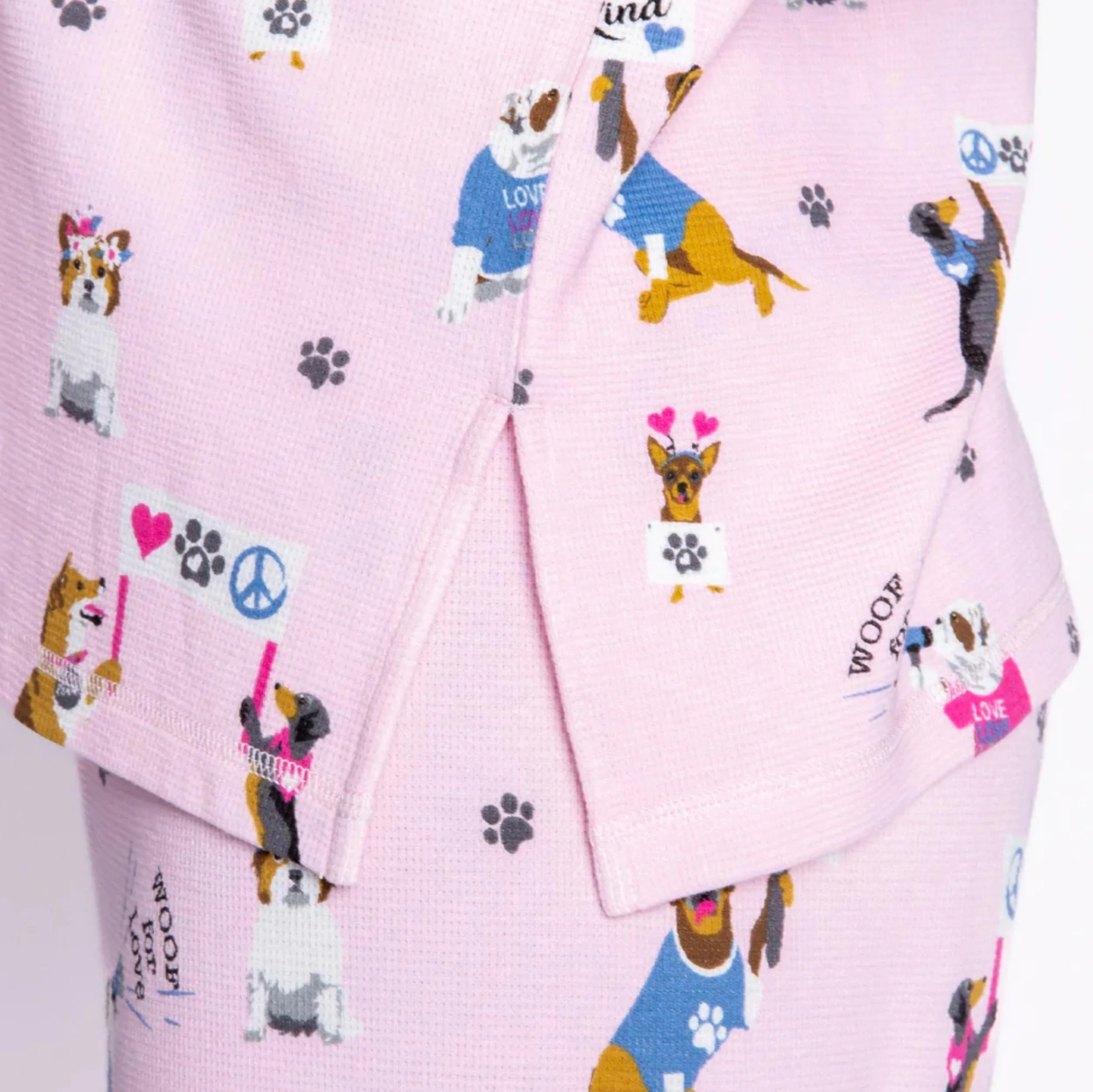 Woof for Love Dog Print Long Sleeve Top (Blush) - Image 3