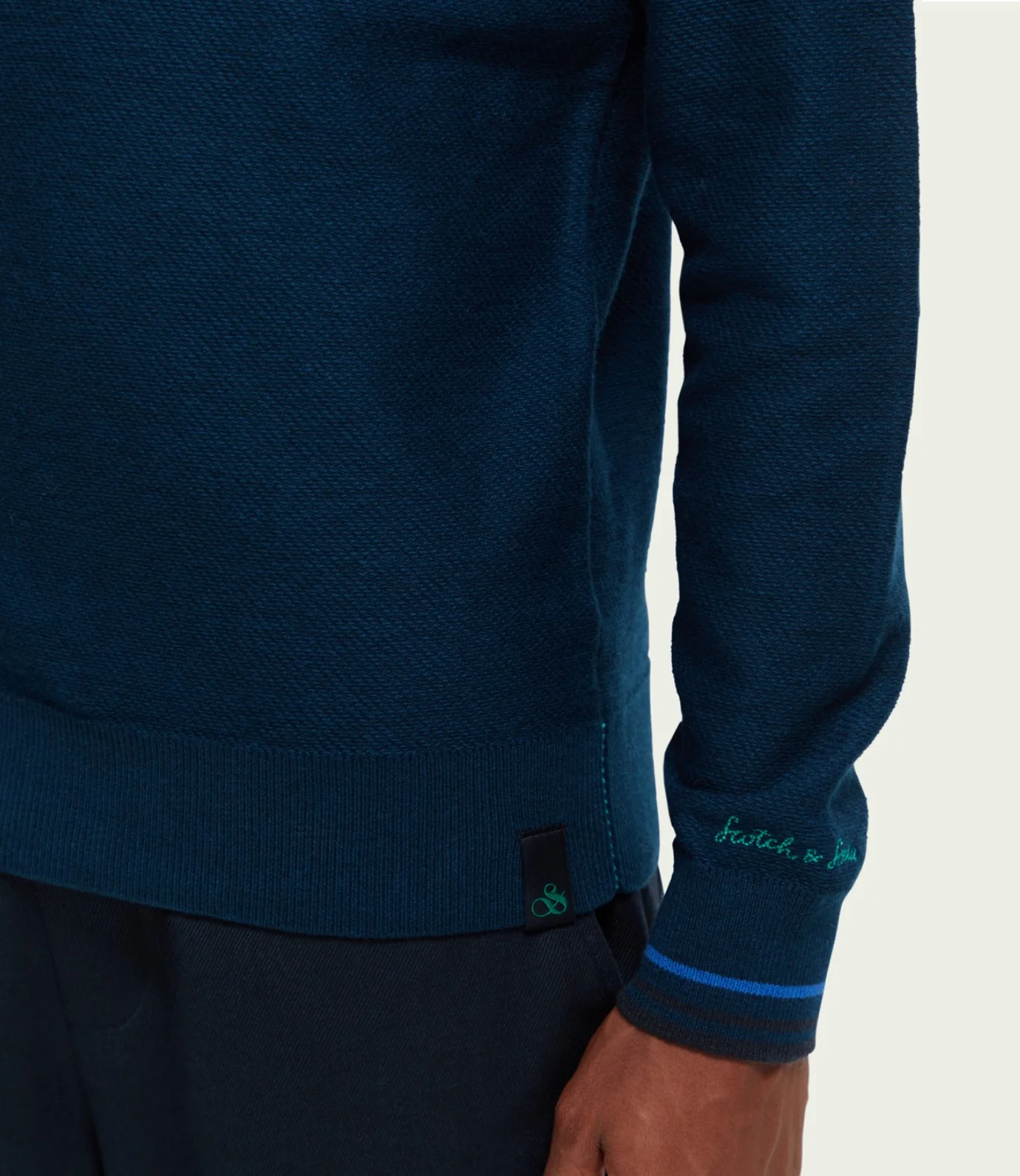 Wool Crewneck Pullover (Navy) - Image 3