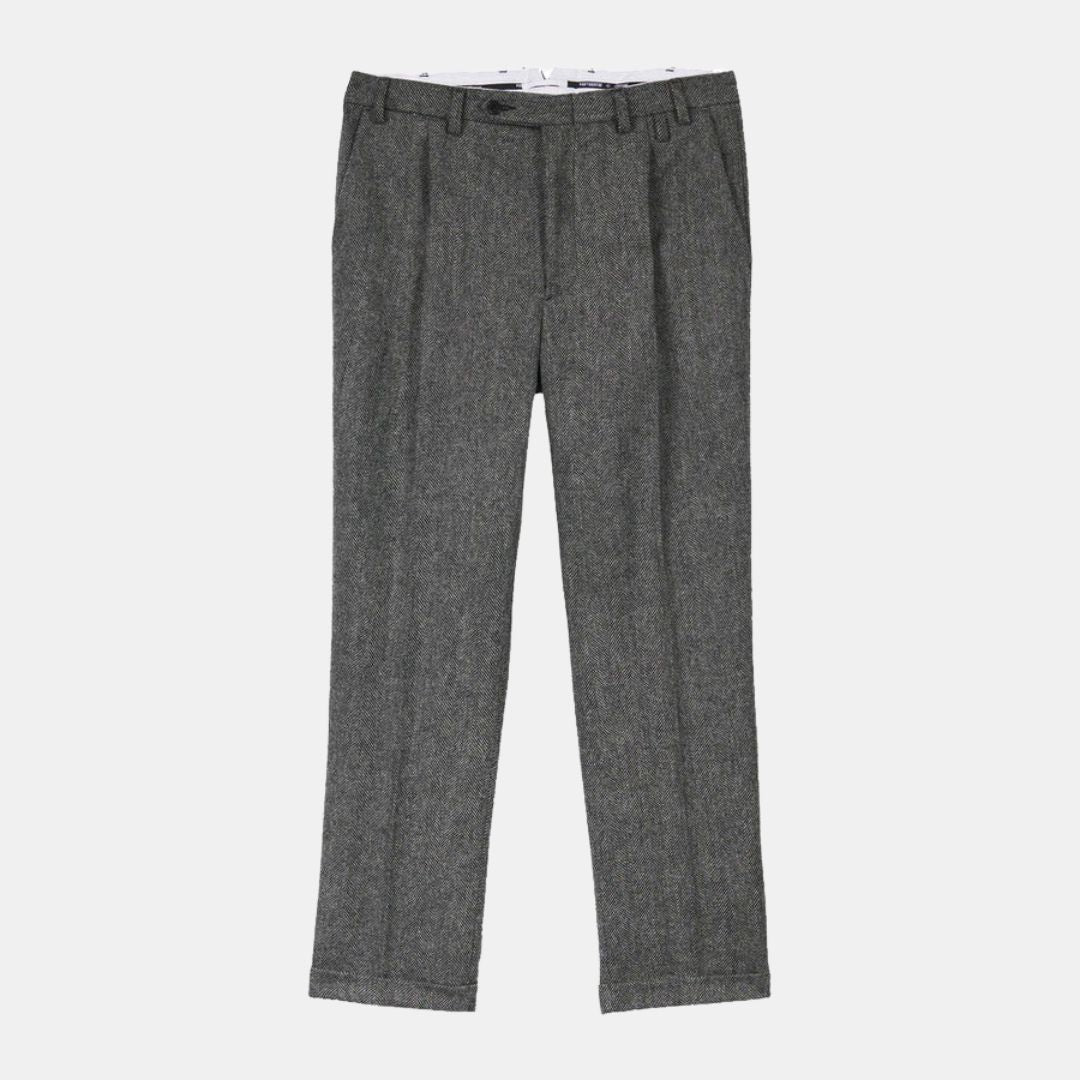 Wool Herringbone Trousers - Image 2