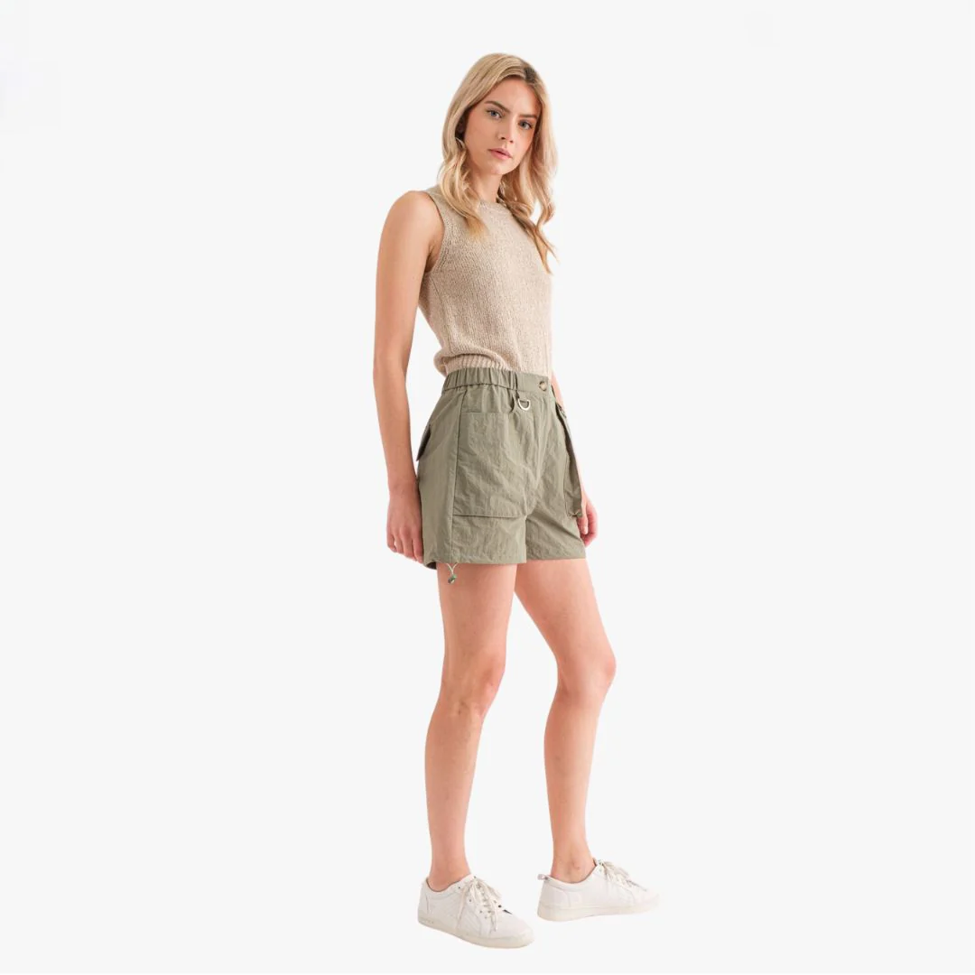Woven Cargo Shorts (Olive) - Image 3