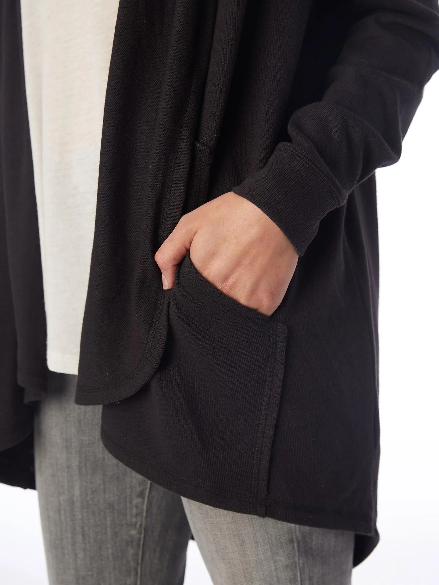 Zen Vintage Heavy Knit Wrap (Black) - Image 5